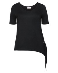 schwarzes T-Shirt mit einem Rundhalsausschnitt von SHEEGO CLASS