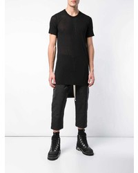 schwarzes T-Shirt mit einem Rundhalsausschnitt von Rick Owens