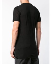 schwarzes T-Shirt mit einem Rundhalsausschnitt von Rick Owens