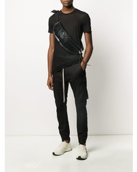 schwarzes T-Shirt mit einem Rundhalsausschnitt von Rick Owens