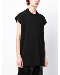 schwarzes T-Shirt mit einem Rundhalsausschnitt von Rick Owens