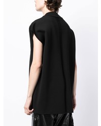 schwarzes T-Shirt mit einem Rundhalsausschnitt von Rick Owens