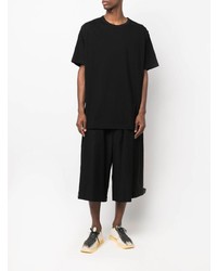 schwarzes T-Shirt mit einem Rundhalsausschnitt von Yohji Yamamoto