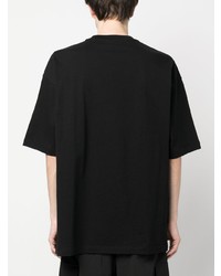 schwarzes T-Shirt mit einem Rundhalsausschnitt von Thom Browne