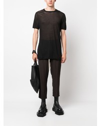 schwarzes T-Shirt mit einem Rundhalsausschnitt von Rick Owens