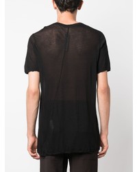 schwarzes T-Shirt mit einem Rundhalsausschnitt von Rick Owens