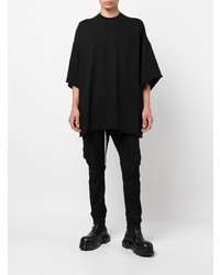 schwarzes T-Shirt mit einem Rundhalsausschnitt von Rick Owens DRKSHDW