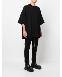 schwarzes T-Shirt mit einem Rundhalsausschnitt von Rick Owens DRKSHDW