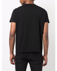 schwarzes T-Shirt mit einem Rundhalsausschnitt von Rick Owens