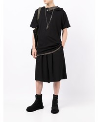 schwarzes T-Shirt mit einem Rundhalsausschnitt von Yohji Yamamoto