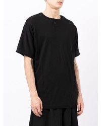 schwarzes T-Shirt mit einem Rundhalsausschnitt von Yohji Yamamoto