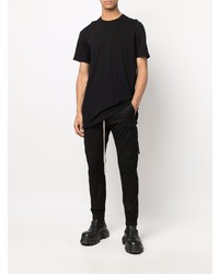 schwarzes T-Shirt mit einem Rundhalsausschnitt von Rick Owens