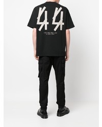 schwarzes T-Shirt mit einem Rundhalsausschnitt von 44 label group