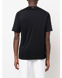 schwarzes T-Shirt mit einem Rundhalsausschnitt von Zegna