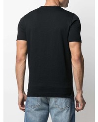 schwarzes T-Shirt mit einem Rundhalsausschnitt von Cenere Gb
