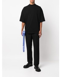 schwarzes T-Shirt mit einem Rundhalsausschnitt von Jil Sander