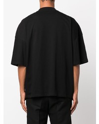 schwarzes T-Shirt mit einem Rundhalsausschnitt von Jil Sander