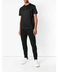 schwarzes T-Shirt mit einem Rundhalsausschnitt von Les Hommes