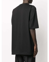 schwarzes T-Shirt mit einem Rundhalsausschnitt von Rick Owens