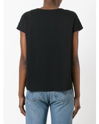 schwarzes T-Shirt mit einem Rundhalsausschnitt von T by Alexander Wang