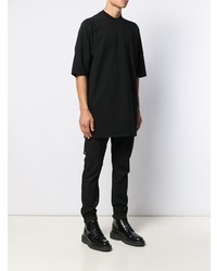 schwarzes T-Shirt mit einem Rundhalsausschnitt von Rick Owens DRKSHDW