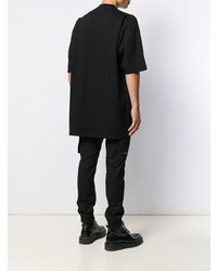 schwarzes T-Shirt mit einem Rundhalsausschnitt von Rick Owens DRKSHDW