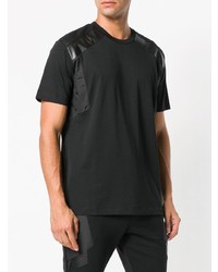 schwarzes T-Shirt mit einem Rundhalsausschnitt von Les Hommes Urban