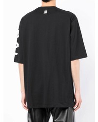 schwarzes T-Shirt mit einem Rundhalsausschnitt von Balmain