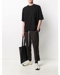 schwarzes T-Shirt mit einem Rundhalsausschnitt von Rick Owens DRKSHDW