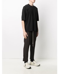 schwarzes T-Shirt mit einem Rundhalsausschnitt von Rick Owens DRKSHDW