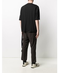 schwarzes T-Shirt mit einem Rundhalsausschnitt von Rick Owens DRKSHDW