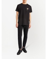 schwarzes T-Shirt mit einem Rundhalsausschnitt von Giuseppe Zanotti