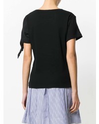 schwarzes T-Shirt mit einem Rundhalsausschnitt von JW Anderson