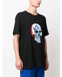 schwarzes T-Shirt mit einem Rundhalsausschnitt von Alexander McQueen