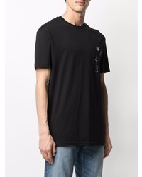 schwarzes T-Shirt mit einem Rundhalsausschnitt von Philipp Plein