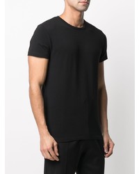 schwarzes T-Shirt mit einem Rundhalsausschnitt von Jil Sander