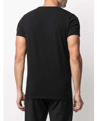 schwarzes T-Shirt mit einem Rundhalsausschnitt von Jil Sander