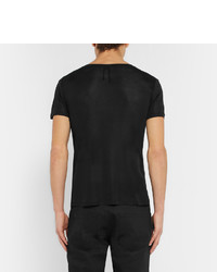 schwarzes T-Shirt mit einem Rundhalsausschnitt von Saint Laurent