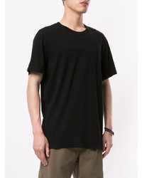 schwarzes T-Shirt mit einem Rundhalsausschnitt von James Perse