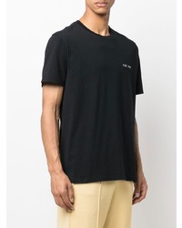 schwarzes T-Shirt mit einem Rundhalsausschnitt von Maison Labiche