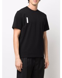 schwarzes T-Shirt mit einem Rundhalsausschnitt von Sacai