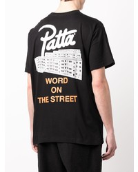 schwarzes T-Shirt mit einem Rundhalsausschnitt von PATTA