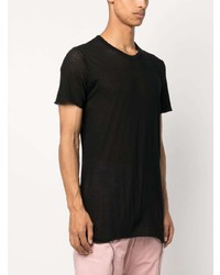 schwarzes T-Shirt mit einem Rundhalsausschnitt von Rick Owens