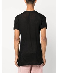 schwarzes T-Shirt mit einem Rundhalsausschnitt von Rick Owens