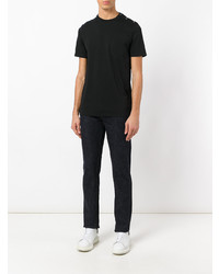 schwarzes T-Shirt mit einem Rundhalsausschnitt von Maison Margiela