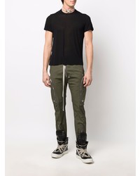 schwarzes T-Shirt mit einem Rundhalsausschnitt von Rick Owens