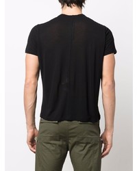 schwarzes T-Shirt mit einem Rundhalsausschnitt von Rick Owens