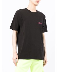 schwarzes T-Shirt mit einem Rundhalsausschnitt von Stussy