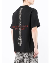 schwarzes T-Shirt mit einem Rundhalsausschnitt von 44 label group