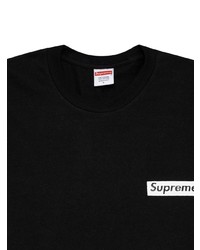 schwarzes T-Shirt mit einem Rundhalsausschnitt von Supreme